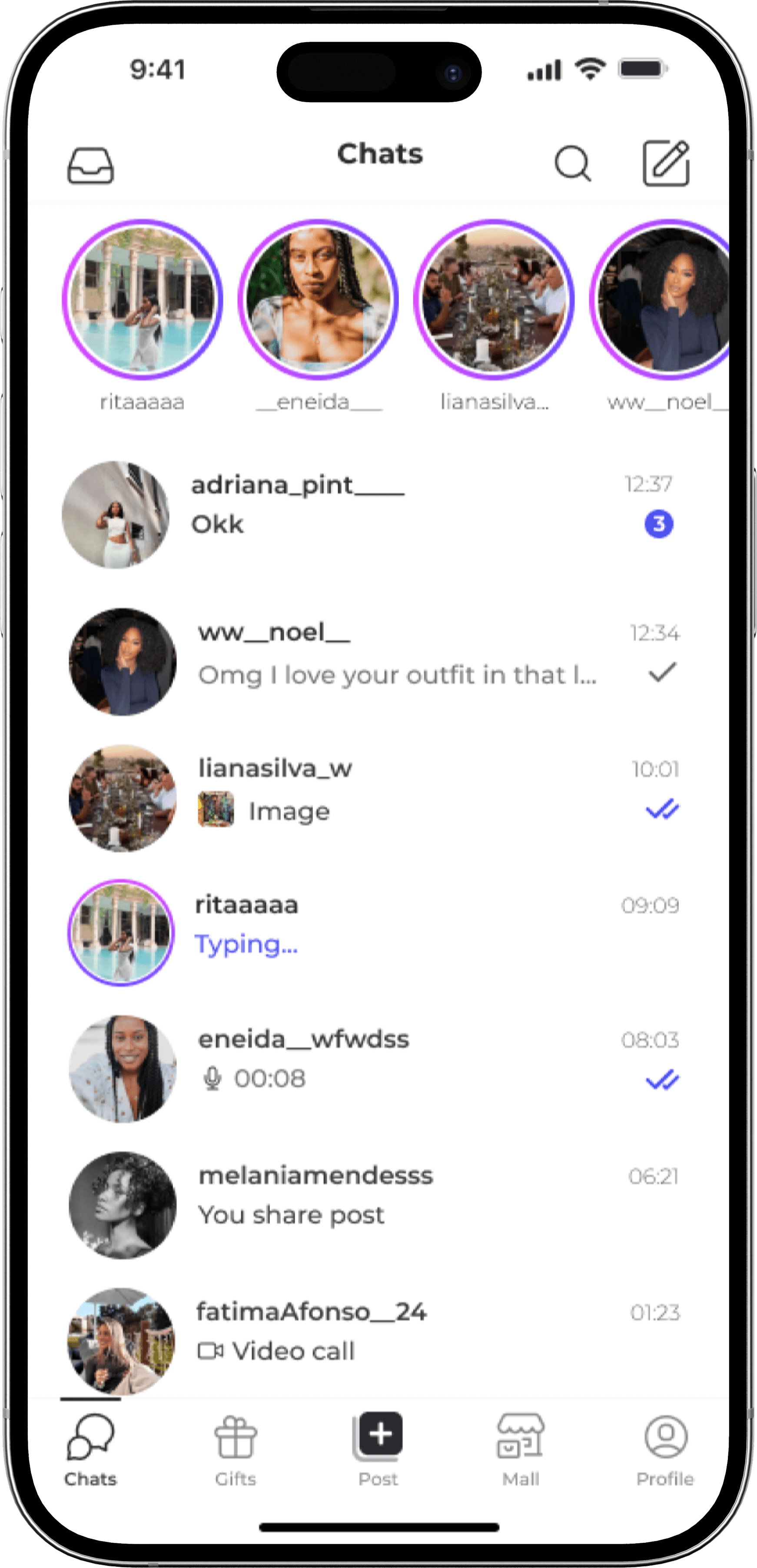 Chats screen